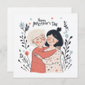 ミニマリストのための母の日カード シーズンカード (正面/裏面)