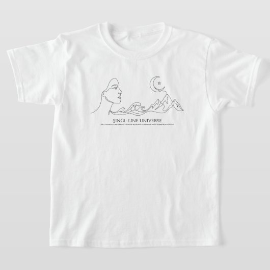 ミニマリストのための1ラインアートプリント Tシャツ (レイダウン)