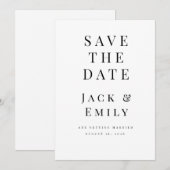 ミニマリストのためのSave the Dateテンプレート | エレガントな編集可能 セーブザデート (正面/裏面)