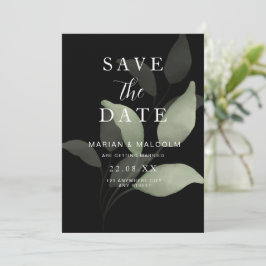 ミニマリストのためのSave the Date グリーン ユーカリ 招待状