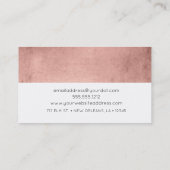 ミニマリストのばら色の金ゴールド 名刺 (裏面)