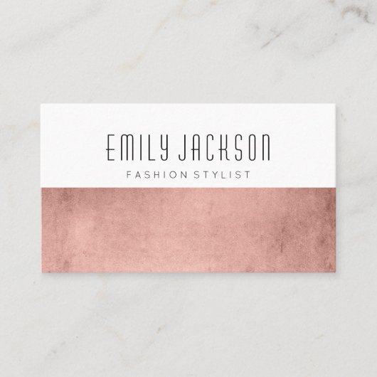 ミニマリストのばら色の金ゴールド 名刺 (正面)