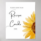 ミニマリストのひまわりよ、あなたの料理カードをここに置いて ポスター (正面)