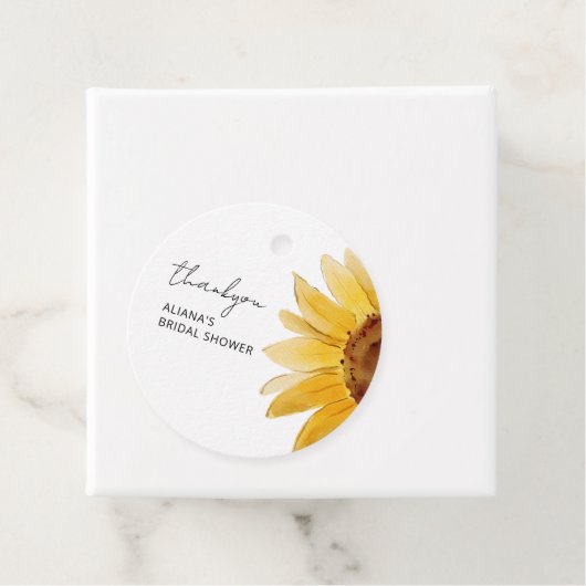 ミニマリストのひまわり ウェディングシャワー フェイバータグ (インサイチュ)