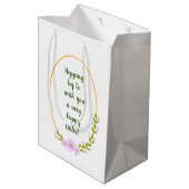 ミニマリストのアップルツリー花の休日イースター ミディアムペーパーバッグ (裏面アングル)