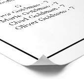 ミニマリストのアルファベット順の座席表 ポスター (角)