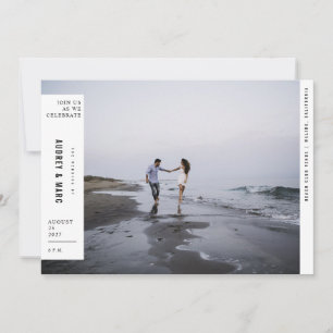 ミニマリストのアヴァンギャルド結婚写真 招待状