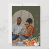 ミニマリストのアーチフォトグ感謝していロン与えズ・ディナー 招待状 (裏面)