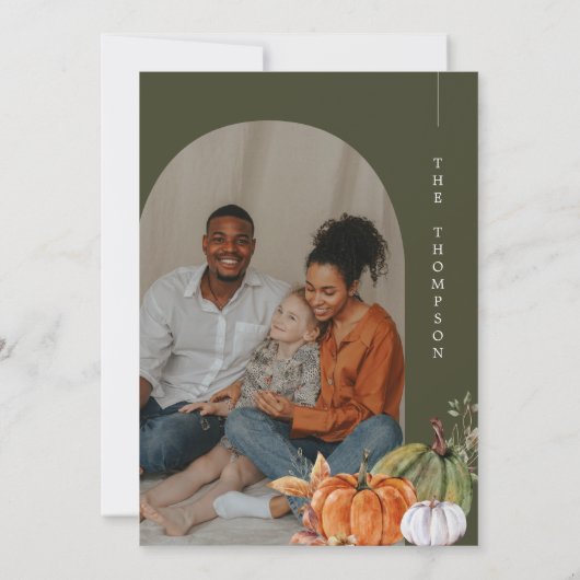 ミニマリストのアーチフォトグ感謝していロン与えズ・ディナー 招待状 (裏面)