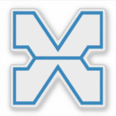 ミニマリストのイニシャル X モノグラム シール (正面)
