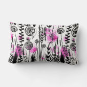 ミニマリストのインク花びらパターン ランバークッション (裏面)