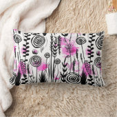 ミニマリストのインク花びらパターン ランバークッション (ブランケット)