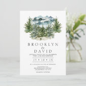 ミニマリストのウィルダーンフォレストマウン結婚テン 招待状 (スタンド正面)