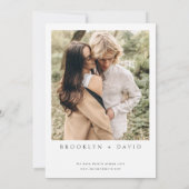 ミニマリストのウィルダーンフォレストマウン結婚テン 招待状 (裏面)