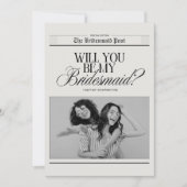 ミニマリストのウェディングパーティーへの提案新聞 招待状 (正面)