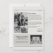 ミニマリストのウェディングパーティーへの提案新聞 招待状 (裏面)