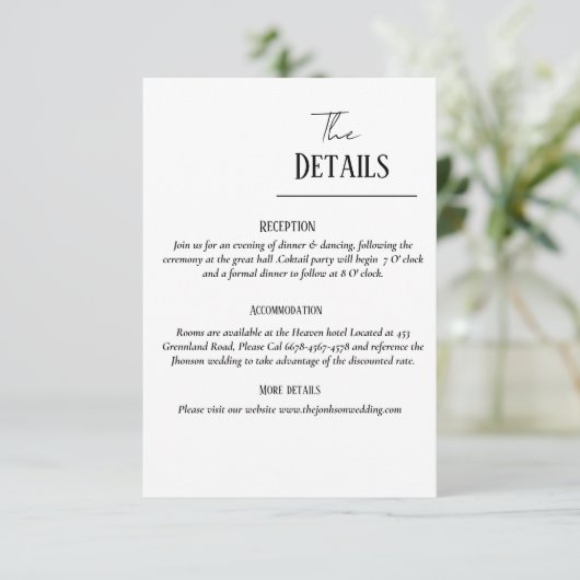 ミニマリストのウェディング招待スイートスイート結婚、の詳細 エンクロージャーカード (スタンド正面)