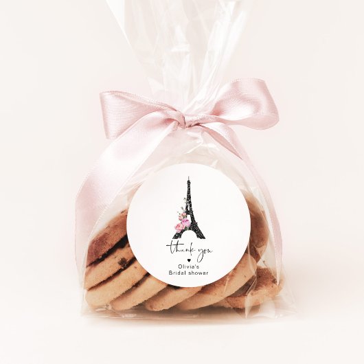 ミニマリストのエッフェル塔パリをテーマにしたブライズシャワー ラウンドシール