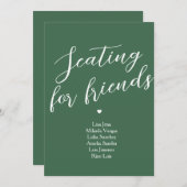 ミニマリストのエメラルドグリーンテーブルシーティングフレンズ 招待状 (正面/裏面)