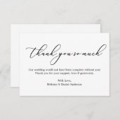 ミニマリストのエレガンスありがとう多くの書道 サンキューカード (正面/裏面)