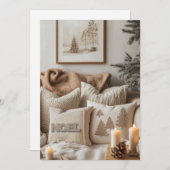 ミニマリストのエレガンスと居心地の良いクリスマス シーズンカード (正面/裏面)