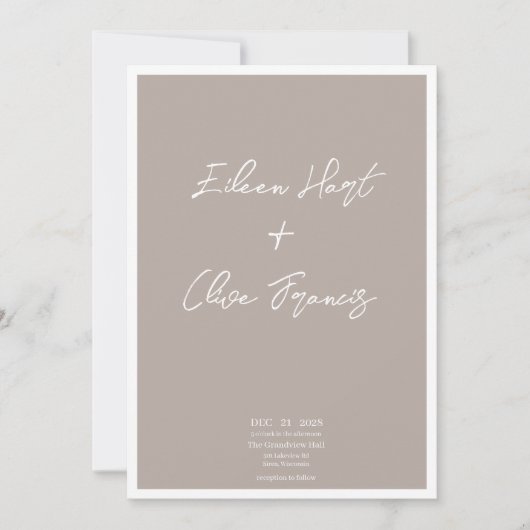 ミニマリストのエレガンスモダンスタイリッシュ: s 招待状 (正面)