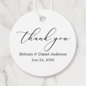 ミニマリストのエレガンス結婚書道のラウンド フェイバータグ (正面)