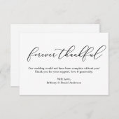 ミニマリストのエレガンス・フォーエヴァー・タンクフル・カリグラフィ サンキューカード (正面/裏面)