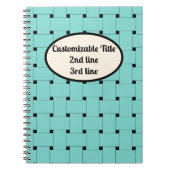 ミニマリストのエレガンス:織りストラップ。黒に青 ノートブック (正面)