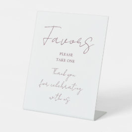 ミニマリストのエレガントMauveスクリプトの支持 台座サイン