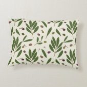 ミニマリストのオリーブとブランチ – シームレスなパターン。 アクセントクッション (裏面)