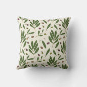 ミニマリストのオリーブとブランチ – シームレスなパターン。 クッション (裏面)