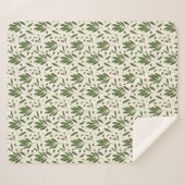 ミニマリストのオリーブとブランチ – シームレスなパターン。 シェルパブランケット (正面(横))