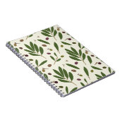 ミニマリストのオリーブとブランチ – シームレスなパターン。 ノートブック (右側)