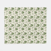 ミニマリストのオリーブとブランチ – シームレスなパターン。 フリースブランケット (正面(横))