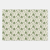 ミニマリストのオリーブとブランチ – シームレスなパターン。 ラッピングペーパーシート (正面3)