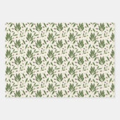 ミニマリストのオリーブとブランチ – シームレスなパターン。 ラッピングペーパーシート (正面2)
