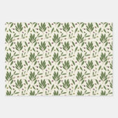 ミニマリストのオリーブとブランチ – シームレスなパターン。 ラッピングペーパーシート (正面)