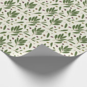 ミニマリストのオリーブとブランチ – シームレスなパターン。 ラッピングペーパー (角)