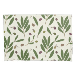 ミニマリストのオリーブとブランチ – シームレスなパターン。 枕カバー