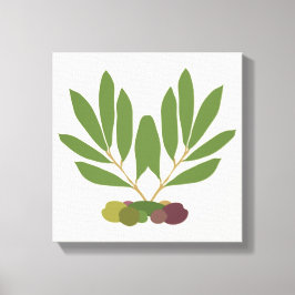 ミニマリストのオリーブと枝。 キャンバスプリント