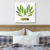 ミニマリストのオリーブと枝。 キャンバスプリント (インサイチュ (寝室))