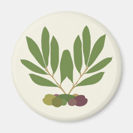 ミニマリストのオリーブと枝。 マグネット