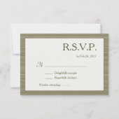 ミニマリストのオリーブストライプグリーンモダンの結婚式の出欠 招待状 (正面)