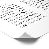 ミニマリストのオリーブ結婚リーフ14テーブル席 ポスター (角)