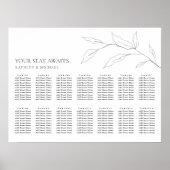 ミニマリストのオリーブ結婚リーフ14テーブル席 ポスター (正面)