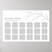 ミニマリストのオリーブ結婚リーフ18テーブル席 ポスター (正面)