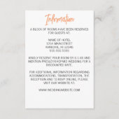 ミニマリストのオレンジ結婚書道 エンクロージャーカード (正面)