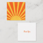 ミニマリストのオレンジ·イエロー·サンレイ ノートカード (正面/裏面)