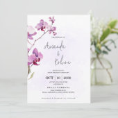 ミニマリストのオーキッドウェディング招待状 招待状 (スタンド正面)